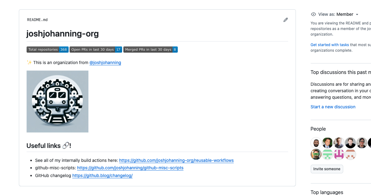 Markdown badges in a GitHub organization's README